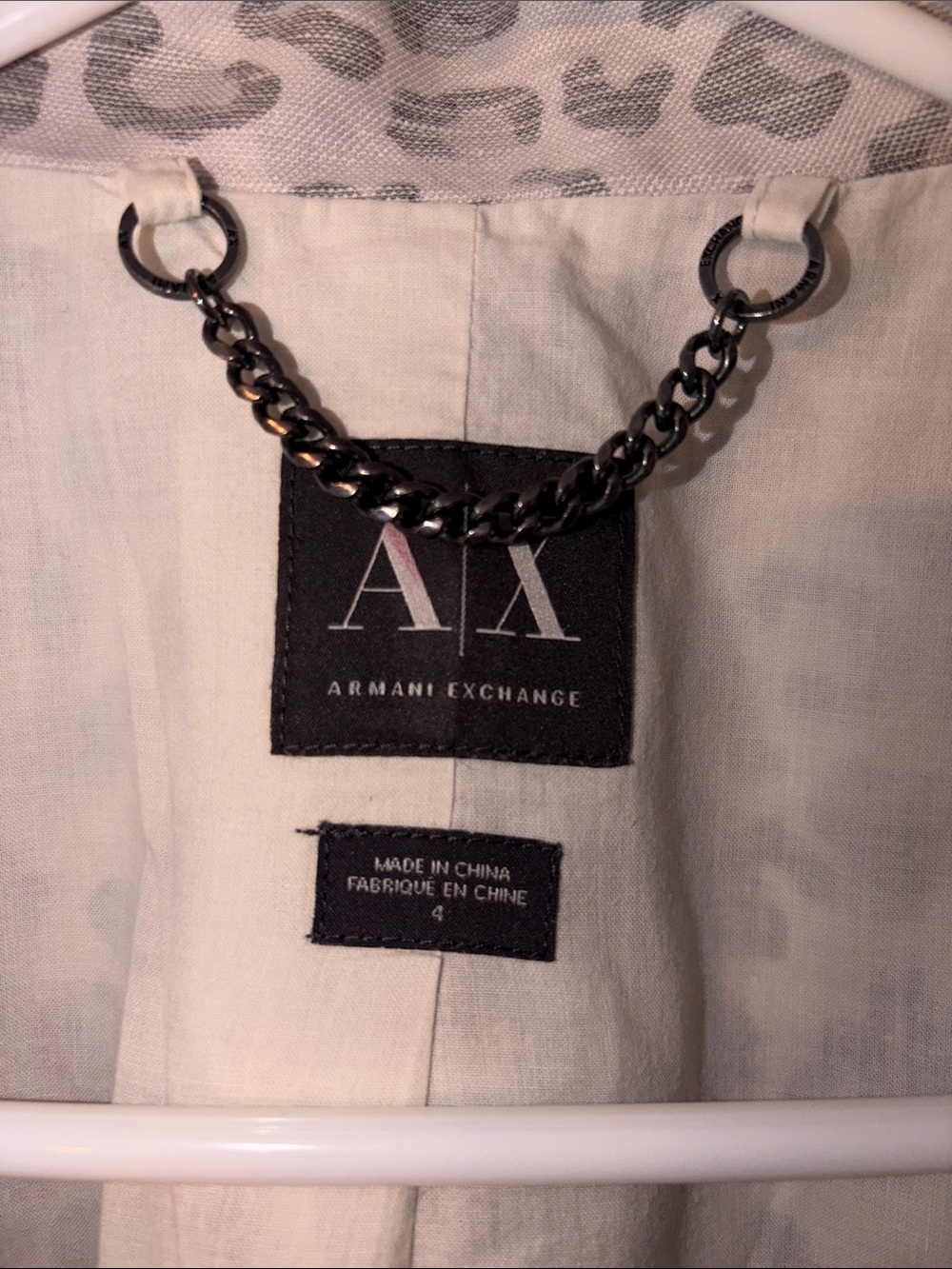 A/X Armani Exchange Vintage Light Gray Leopard Print Blazer— Like New! - Picture 4 of 8